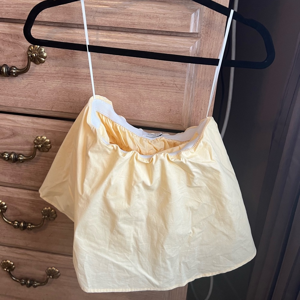 Babaton XXS strapless yellow top